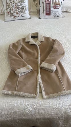 Vintage Y2K Weatherproof Faux Suede Sherpa Lined Boho Coat