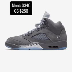 Jordan 5 “Wolf Grey” size 8.5,9,12,6.5Y