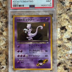 Pokemon - JAPANESE GYM 2 #150 ROCKET'S MEWTWO-HOLO PSA 9