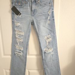 NWT True Religion Ricky Relaxed Straight Jeans 