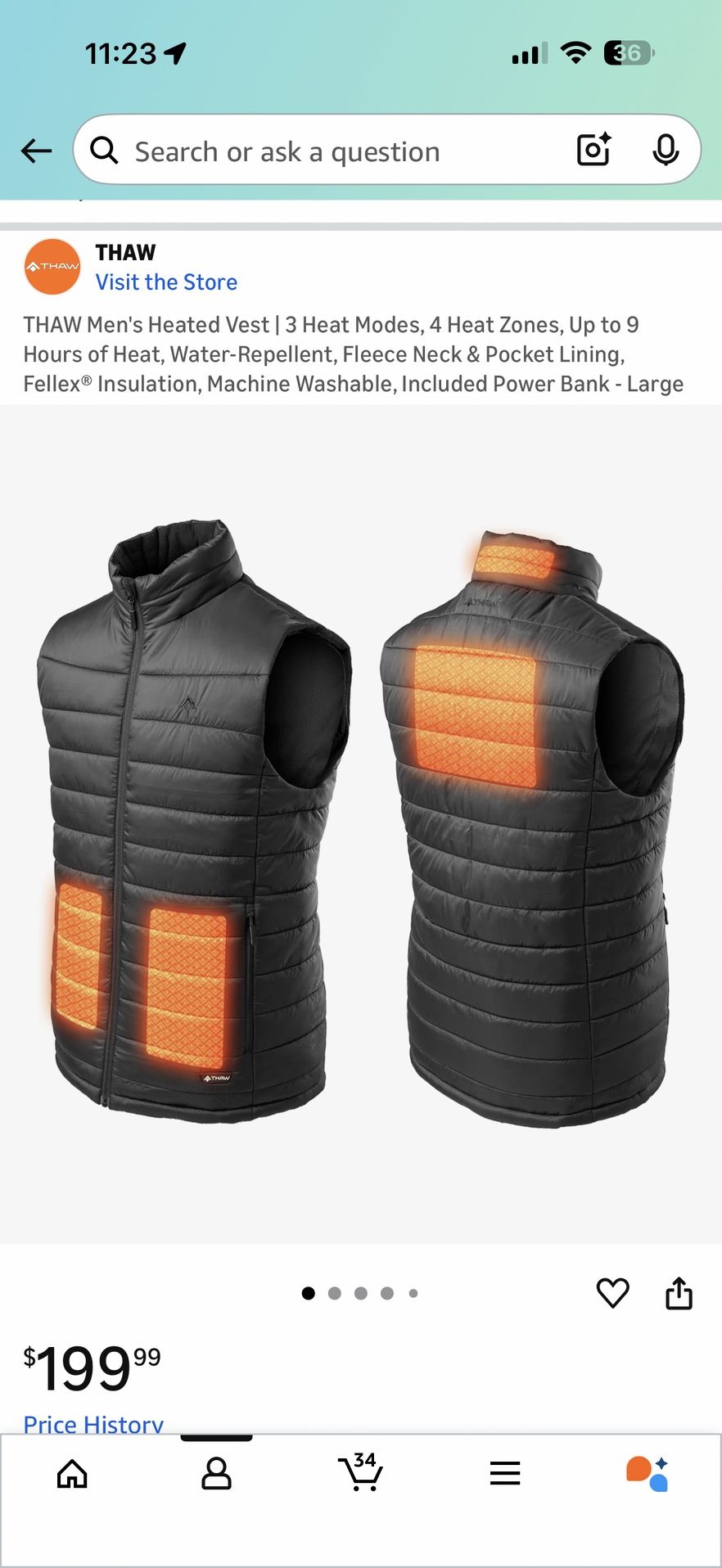 Men’s Heated Vest – Size Large