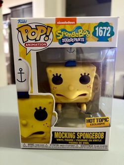 🧽2024 Funko POP! Animation Nickelodeon SpongeBob SquarePants #1672 Mocking SpongeBob Hot Topic Exclusive🍍