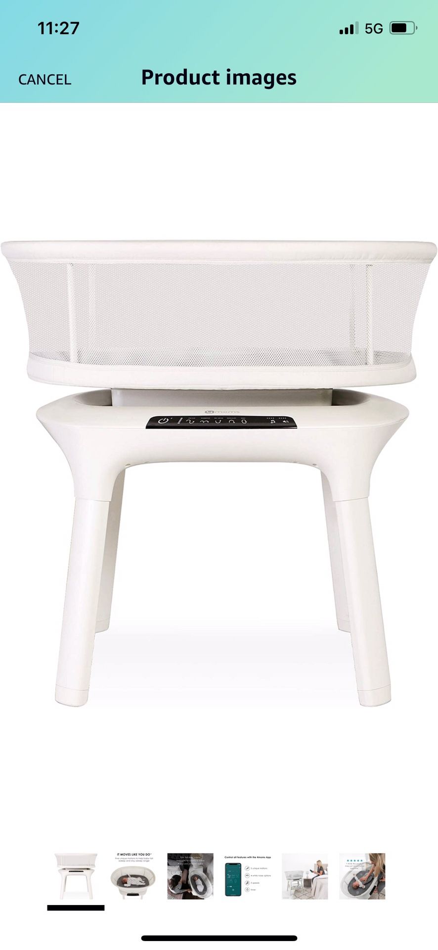 The 4moms mamaRoo sleep bassinet features unique motions