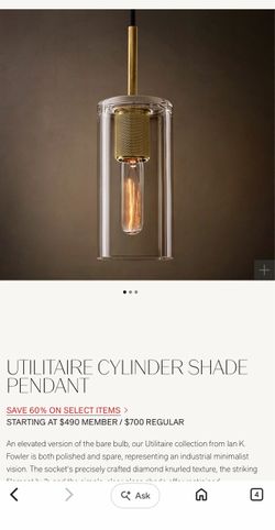 Restoration Hardware -UTILITAIRE CYLINDER SHADE PENDANT (2)