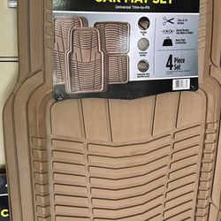 4 piece set of car mat - 🆕 Beige! Sizes : front & passenger large 28.5 in W20.5 in  $32 each set.