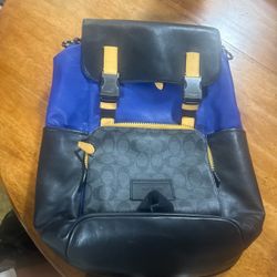COACH C6655 Backpack Signature Canvas Sport Blue Leather. Rare