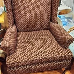 2 Identical Antique Thomasville Wingback Chairs