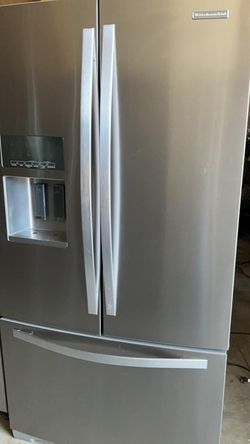 Kitchen Aid French Door Silver Refrigerator
