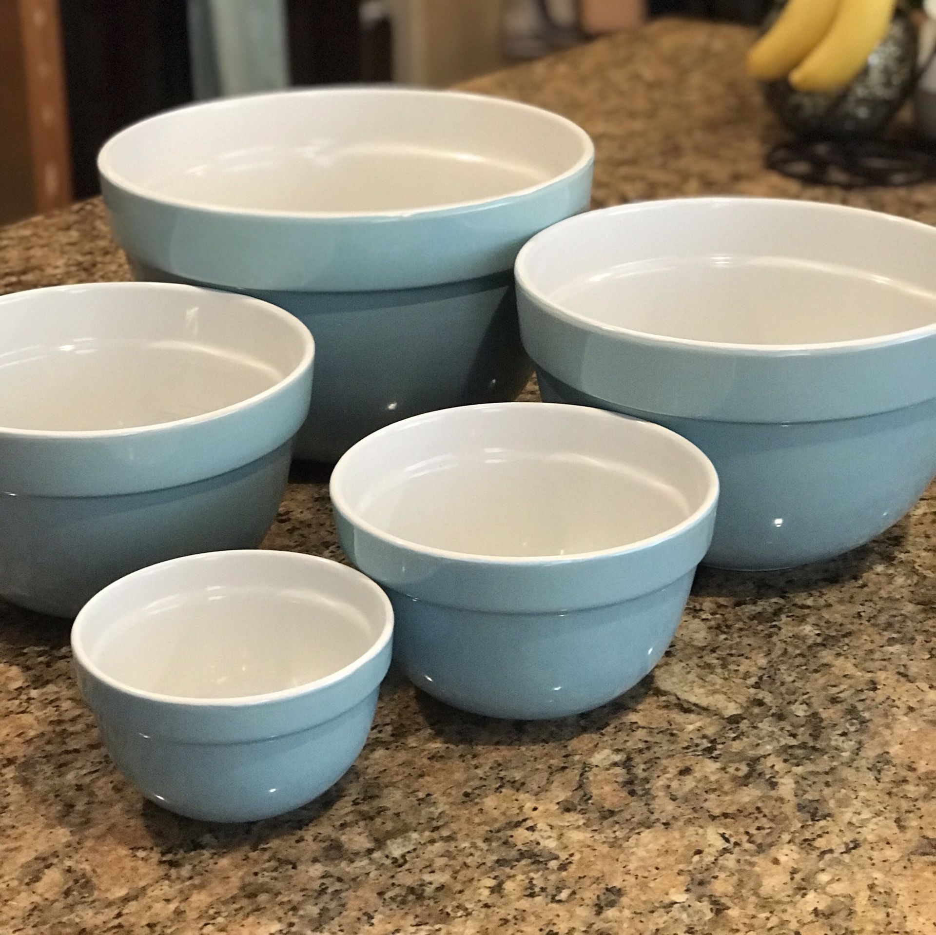 Set of 5 Martha Stewart Glass Mixing Bowls