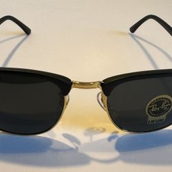 Ray-Ban Clubmaster Gray Classic With G-15 Lenses Black On Gold Frame 