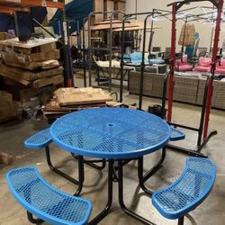Heavy-Duty Commerical Grade Outdoor Picnic Table with Umbrella Hole