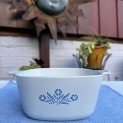 Vintage Corning Ware Blue Floral P-1 3/4-B Handles Range Microwave