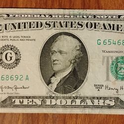 1963 USA America $10 Dollars Bill Banknote Currency 