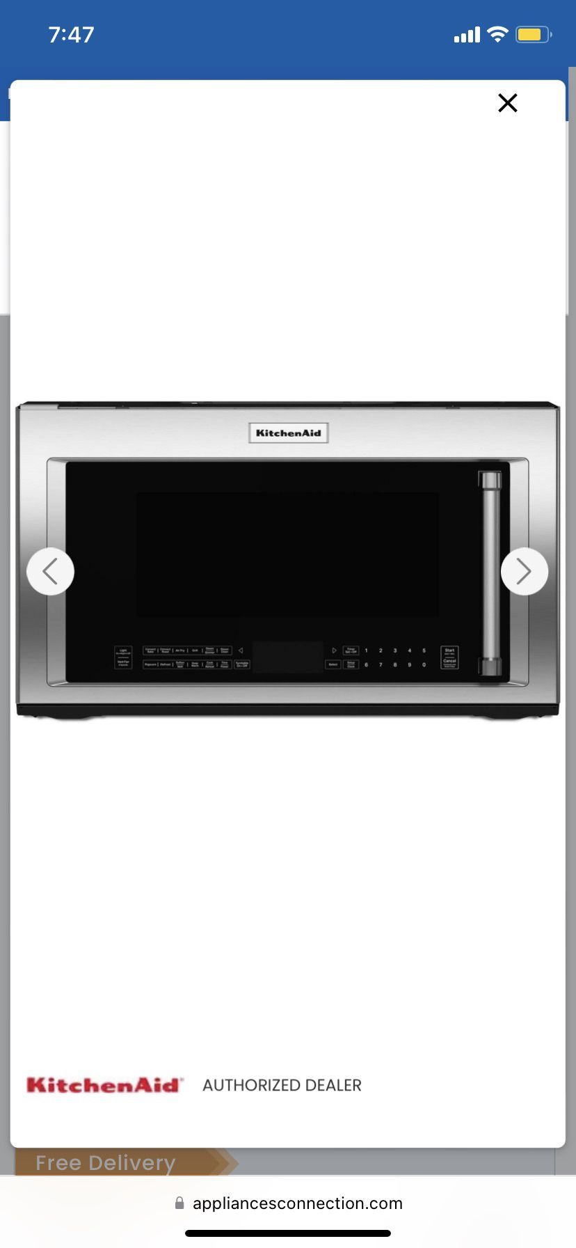 KitchenAid Over-the-Range Convection Microwave With Air Fry Mode KMHC3