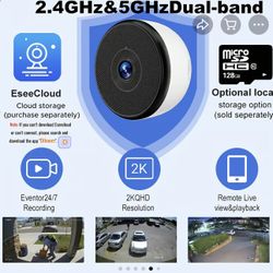 3 MP 2K Indoor Window Cameras - Color Night Vision Dual Band WiFi 5GHz&2.4GHz Motion Detection, 24/7 Recording 2-Way Audio, Sound Alarm Easy & Quick I