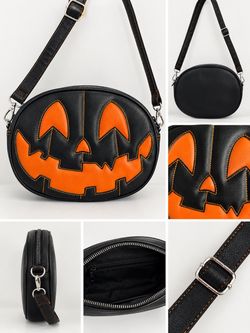 Jack-o'-Lantern Oval Crossbody Bag