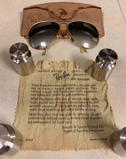 Vintage Bausch and Lomb Ray Ban Aviator Gold Sunglasses Rare