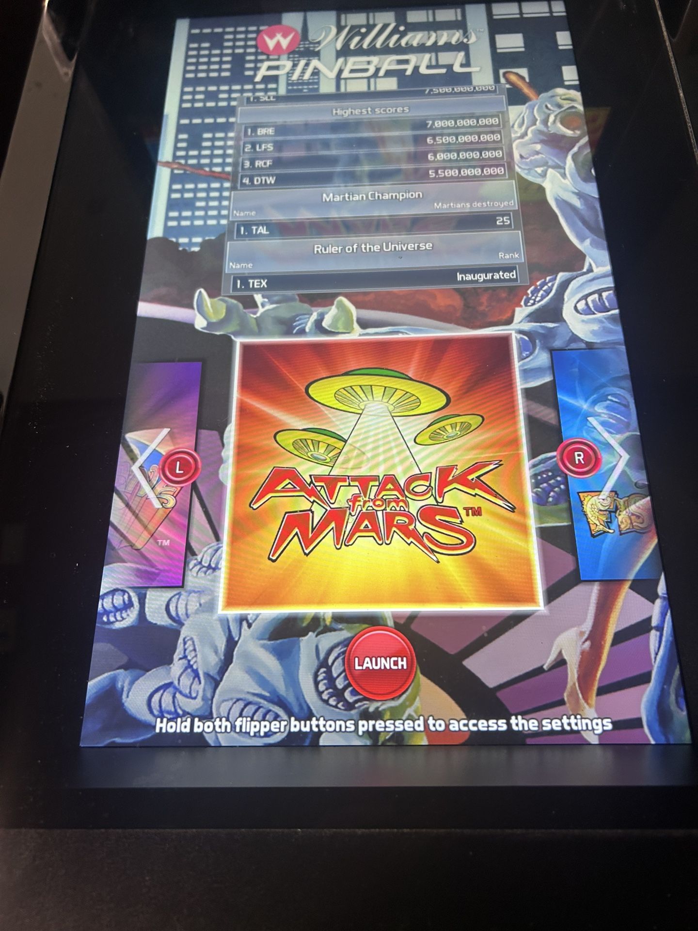 Mars Attack Digital Pinball