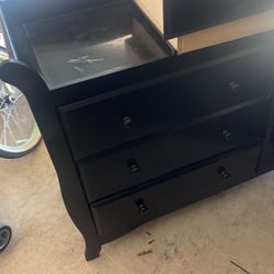Black Changing Table Dresser 