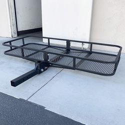 (New) $109 Folding Cargo Rack Carrier 60x25 Inches Fold Up Basket 2” Hitch Receiver, 500lbs Max 