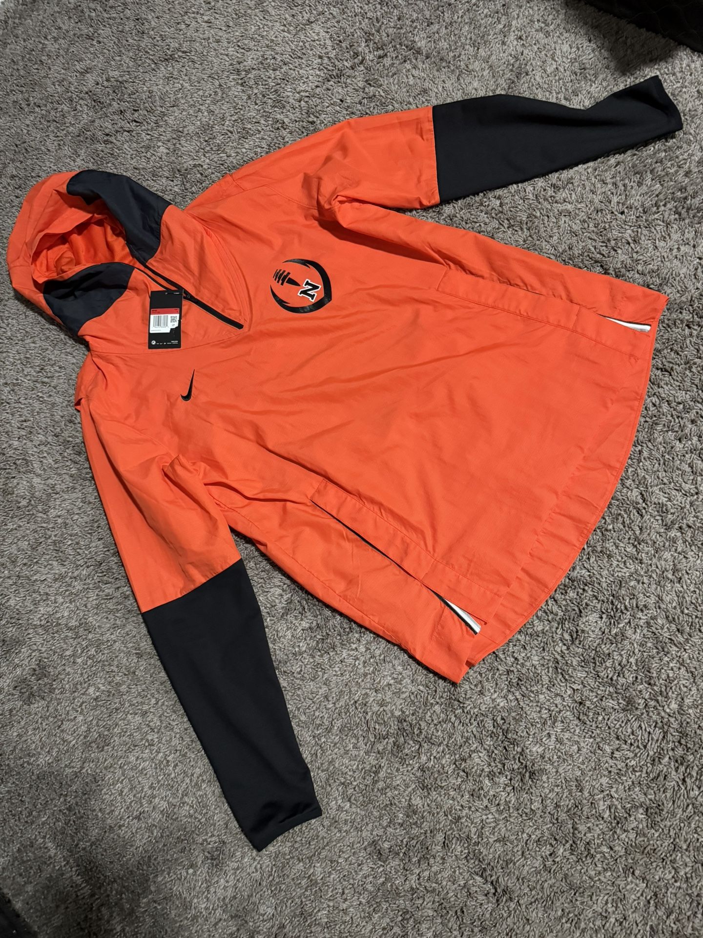 orange nike running football wind breaker