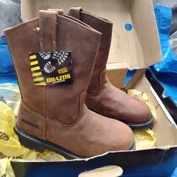 Brazos New Leather Men Work Boots Size 11D 