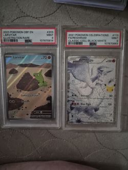 PSA 9 Mint Pokémon Cards Larvitar & Reshiram