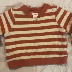 Cat & Jack Orange & White Striped Sweater 