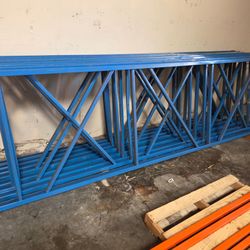 Blue Steel Pallet Rack Upright Frames