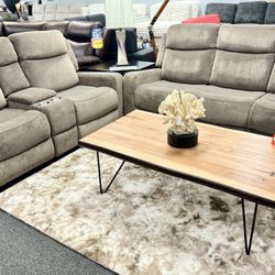 Beautiful Light Brown Reclining Sofa&Loveseat On Limited Time Sale Only $999‼️