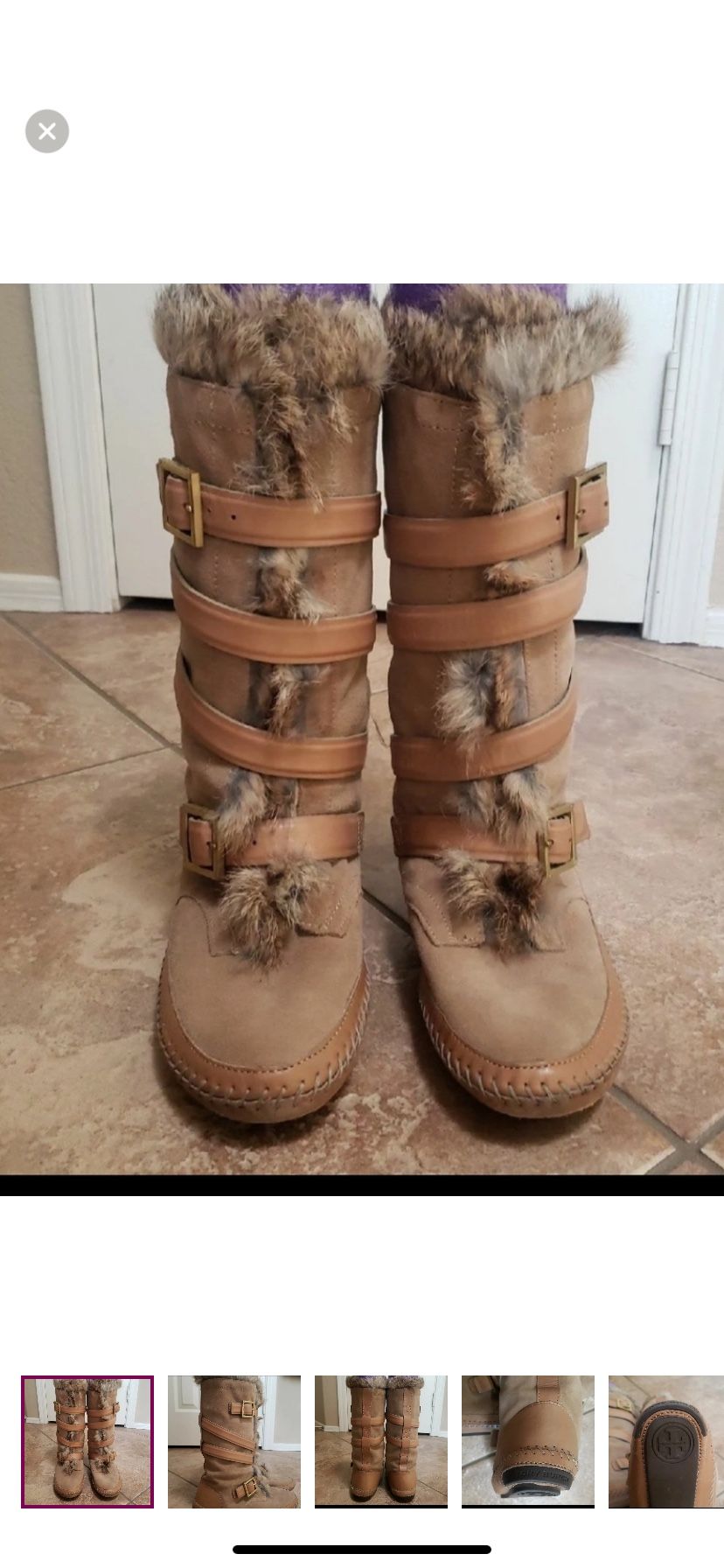 Tory Burch Jaden Real Fur Boots