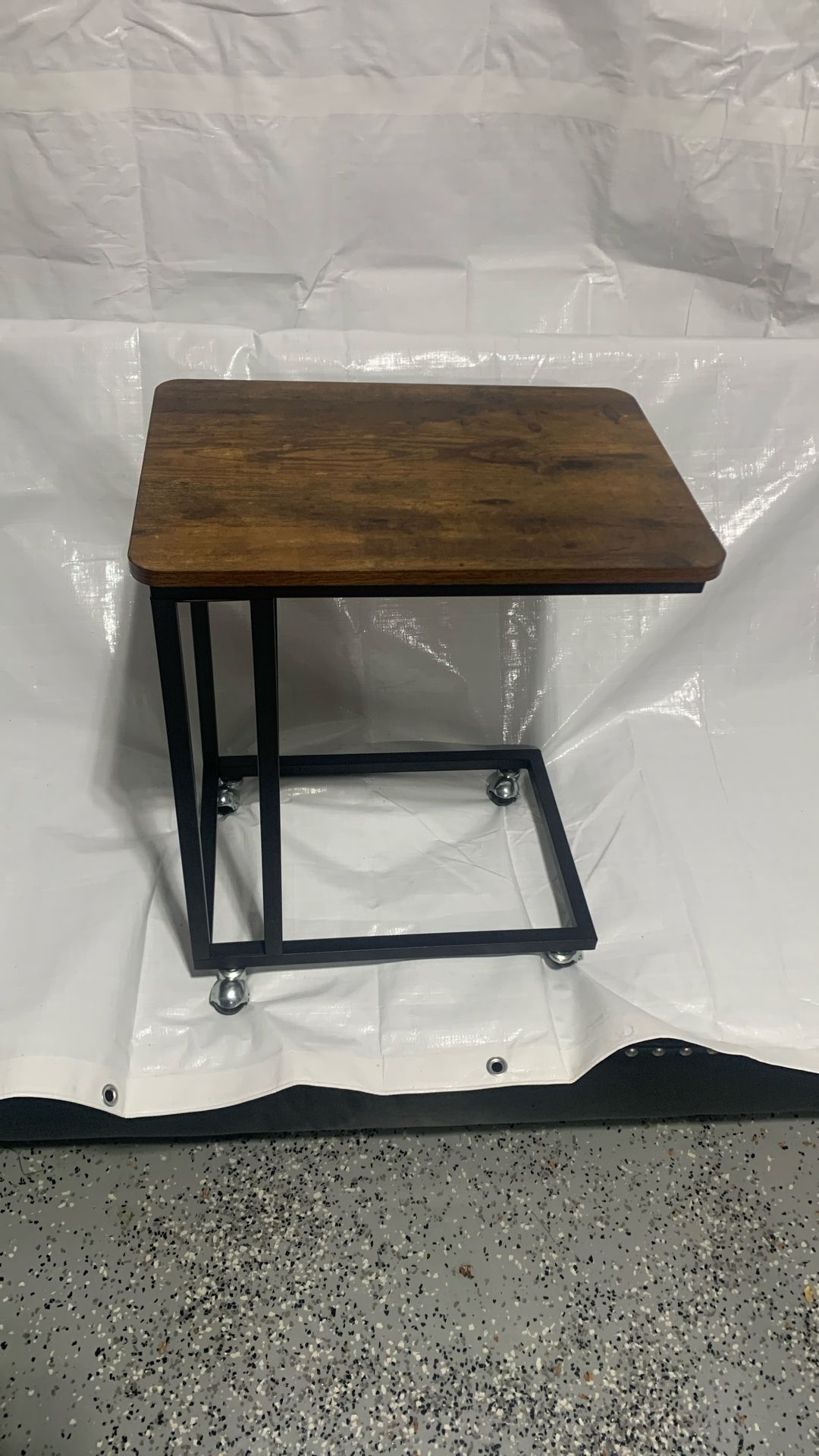 Rolling Wooden And Metal Table