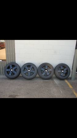 ***** 18" DODGE CHRYSLER BLACK ALL WHEEL DRIVE RIMS AND TIRES ******