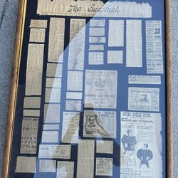 Original.  Framed, 1892 Newspaper.