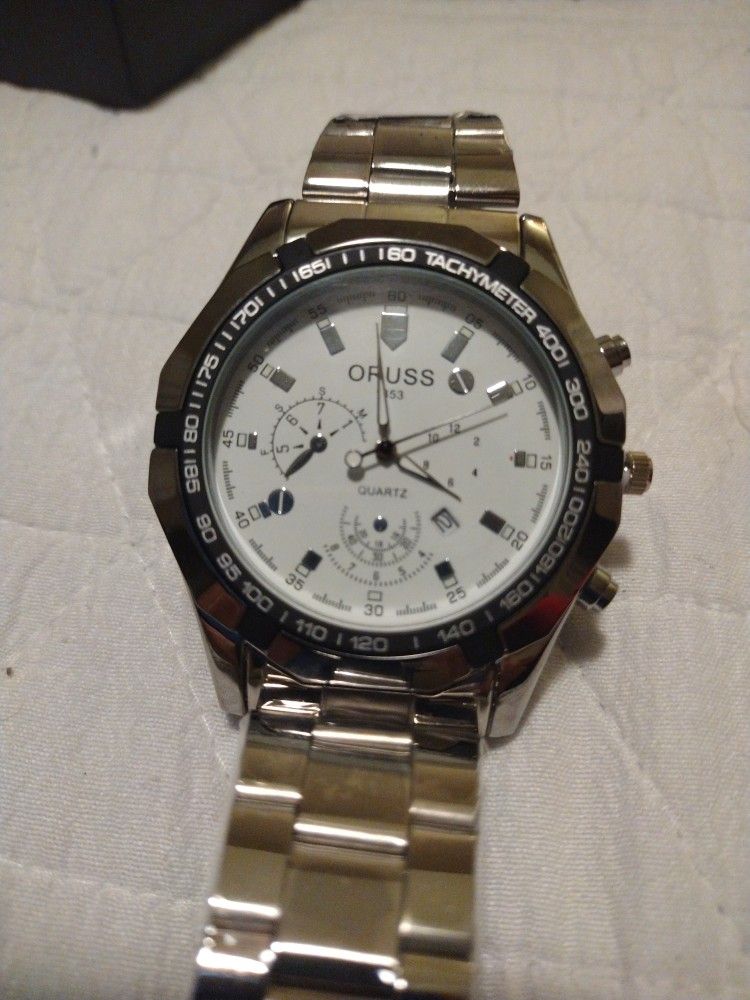 1853 ORUSS Quartz Watch  P New In box Stainless Steel Body And Band