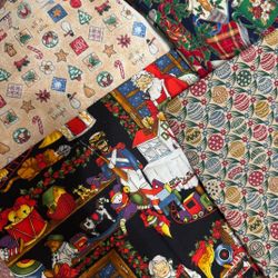 New Christmas Snowman Santa Holiday Fabric Bundle Sewing 