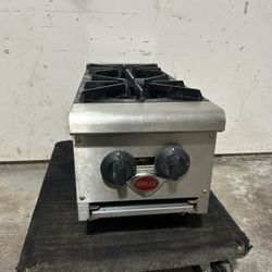Two Burner Commercial Stove, Top Grill