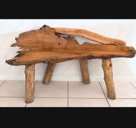 Natural Wood Bench with live edges and rustic log legs ✨✨PLEASE Read Description