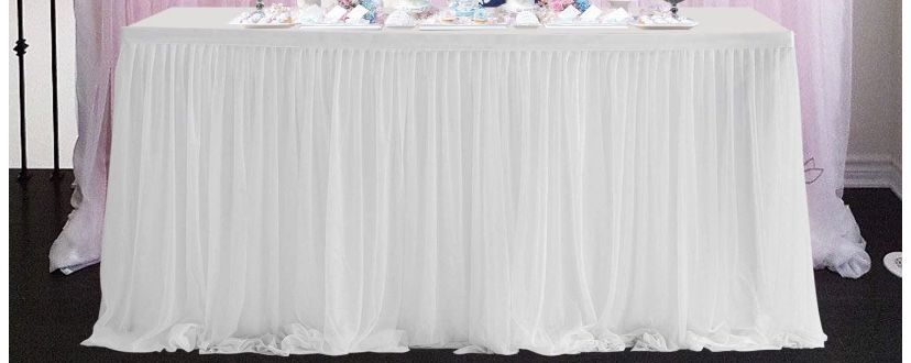 White Tulle table skirt Wedding/Party/Events