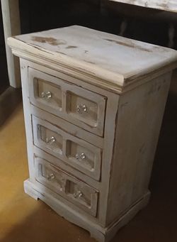 Shabby chic Rustic wood nightstand