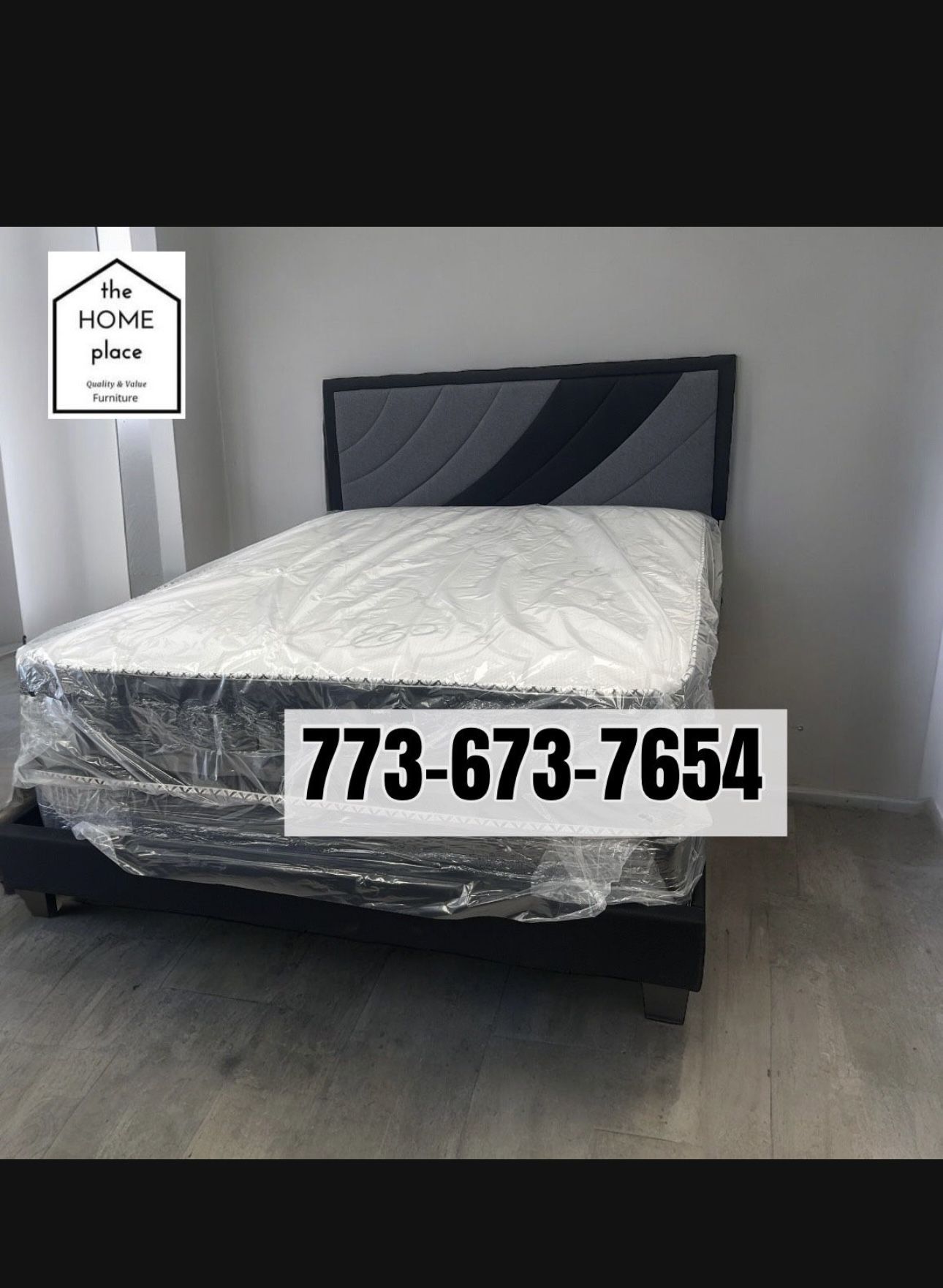 Queen Package Deal Includes Bed Frame, Mattress And Box Spring For ONLY $349! Ready For Delivery Today 🚛