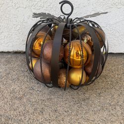 Large Metal Ornament Pumpkin
