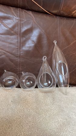 Hanging glass for plant/craft ornaments