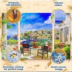 3 Canvas Puzzle for Adults with Peel & Stick Savers Included, Special Clips for Wall-Hanging and Back Lettering for Variable Difficulty Puzzles