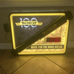 Monroe Shocks Advertising Light-Up Clock Display 
