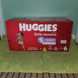 Box 84 Diapers Huggies Little Movers Size 6