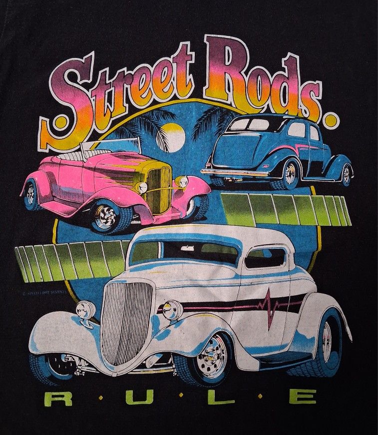 Vintage 80s Hot Rod sleeveless shirt. Size Medium