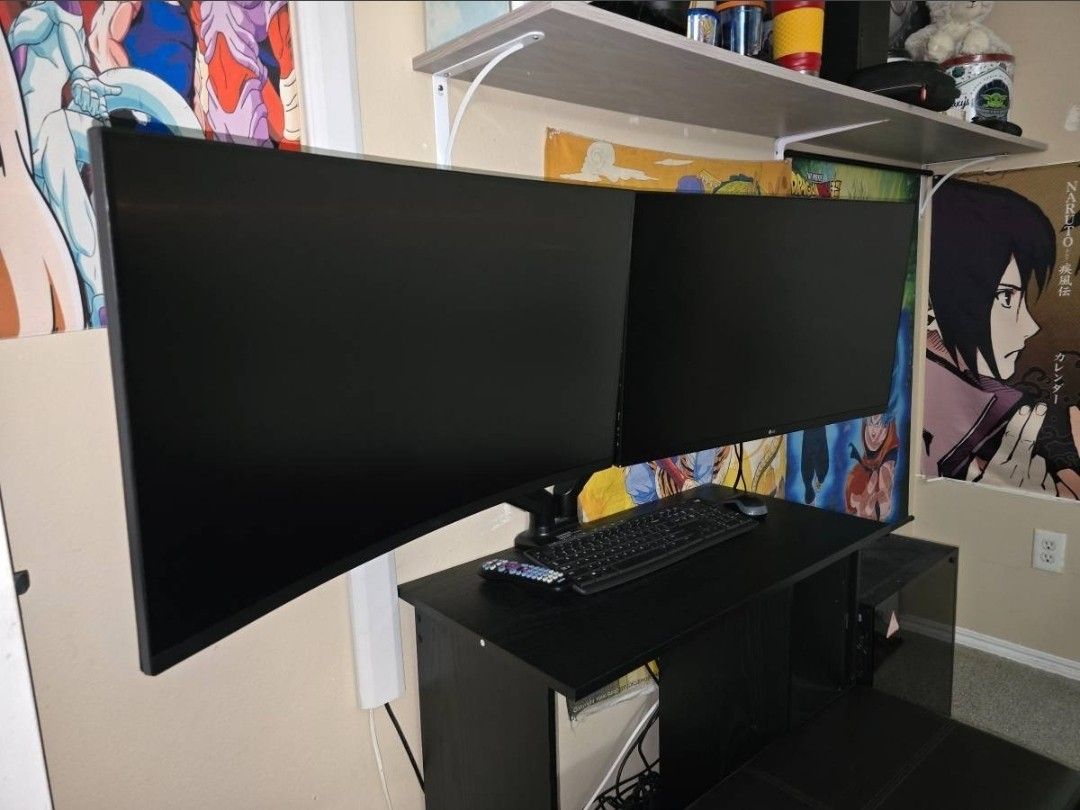 Dual Monitor Mount – Fits 2 Monitors up to 32” – Adjustable Arms