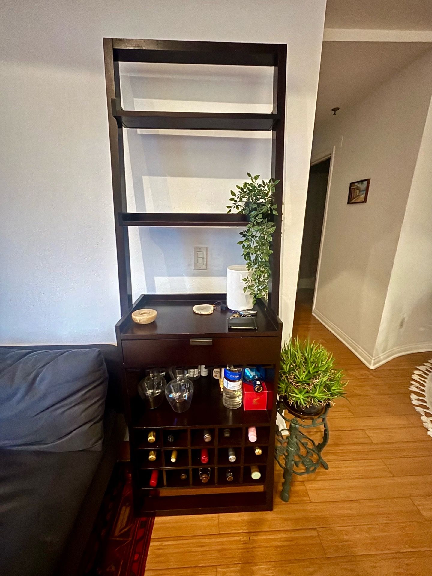 cb2 bar shelf and wine rack