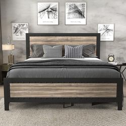 NEW! Full/Queen Medal/Wooden Heavy Duty Platform Bed + Including Mattress!!! COMBO SALE!!! 